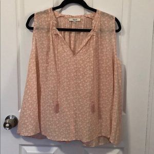 Pink and white Madewell top